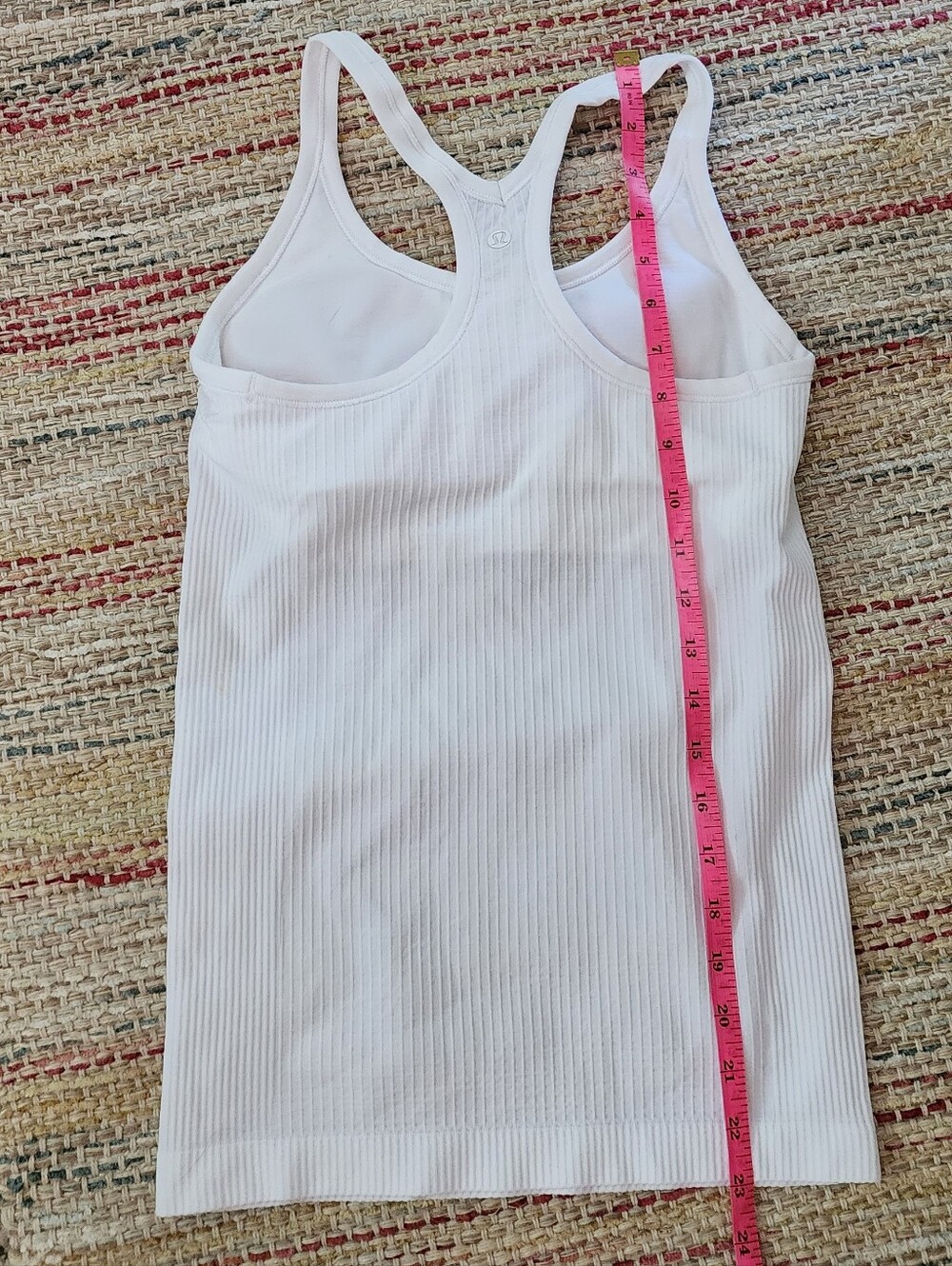 Lululemon Atletica Ebb To Street White Racerback Yoga Tank Top Size 6 - Picture 7 of 7